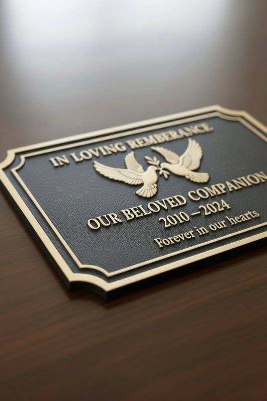 Luxury Doves Personalized Memorial Plaque