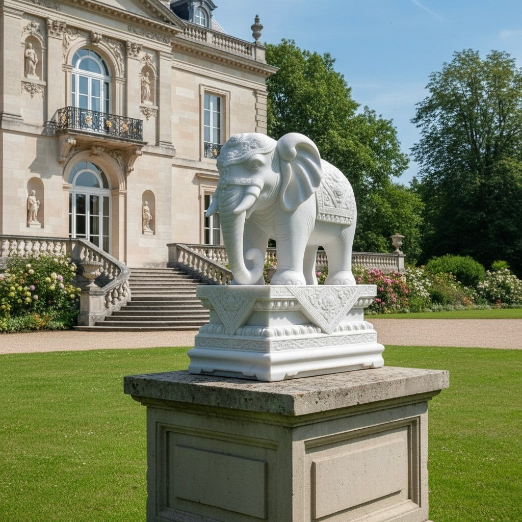 Marble Elephant Statue
