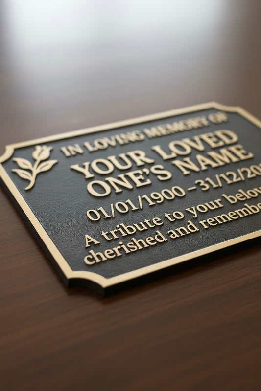 Luxury Flower Personalized Memorial Plaque