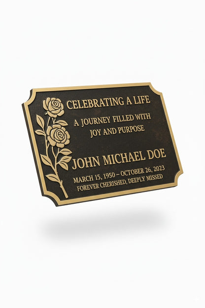 Luxury Rose Personalized Memorial Plaque