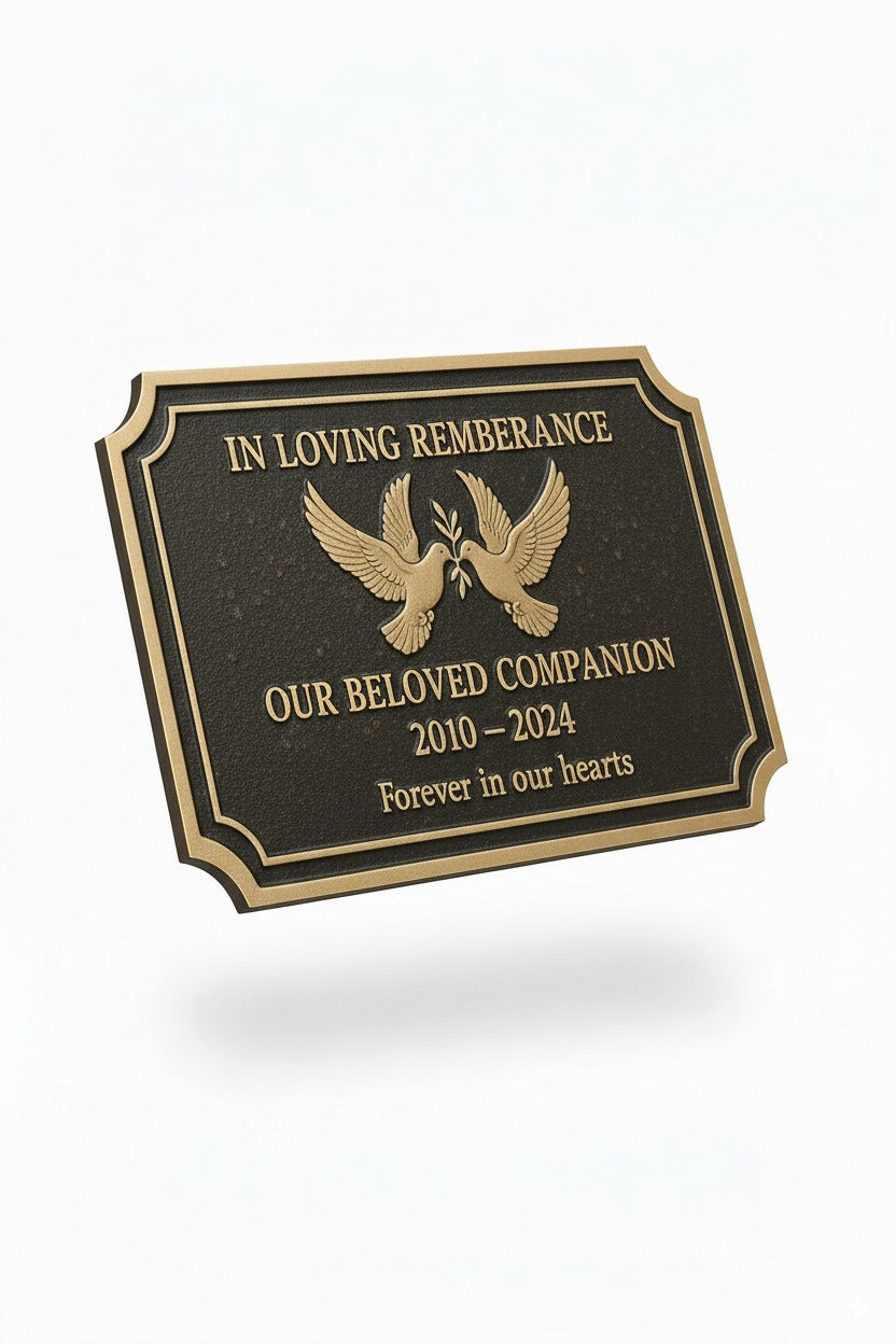 Luxury Doves Personalized Memorial Plaque