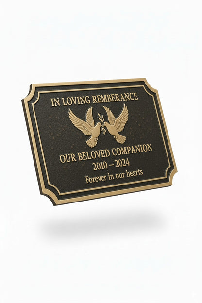 Luxury Doves Personalized Memorial Plaque