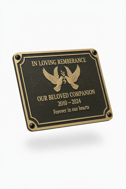 Luxury Doves Personalized Memorial Plaque