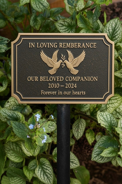 Luxury Doves Personalized Memorial Plaque