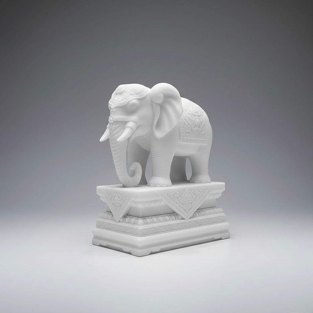 Marble Elephant Statue
