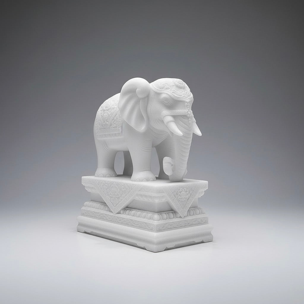 Marble Elephant Statue