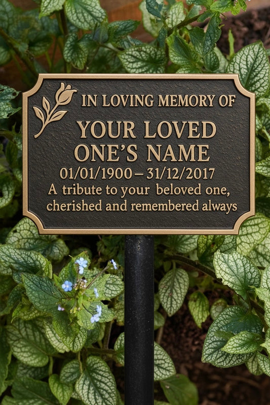 Luxury Flower Personalized Memorial Plaque