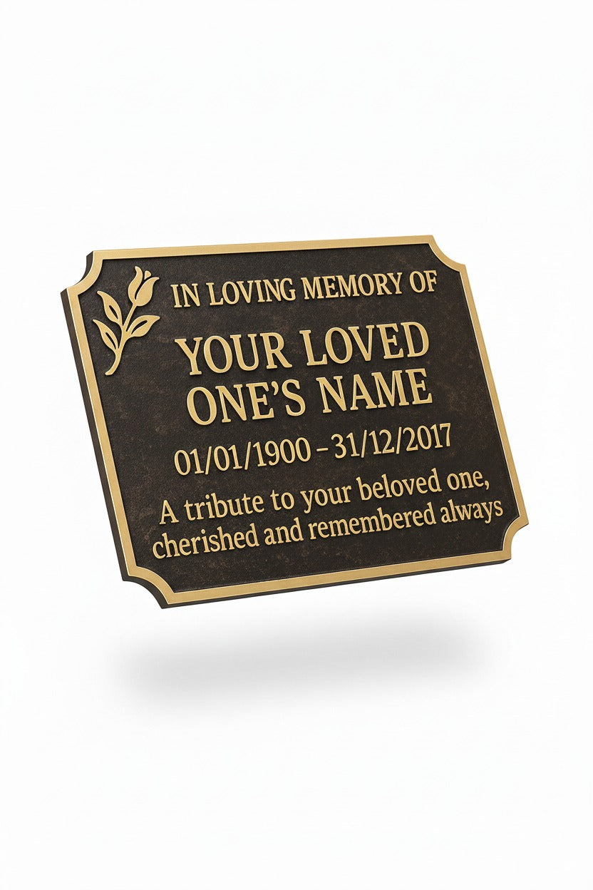 Luxury Flower Personalized Memorial Plaque