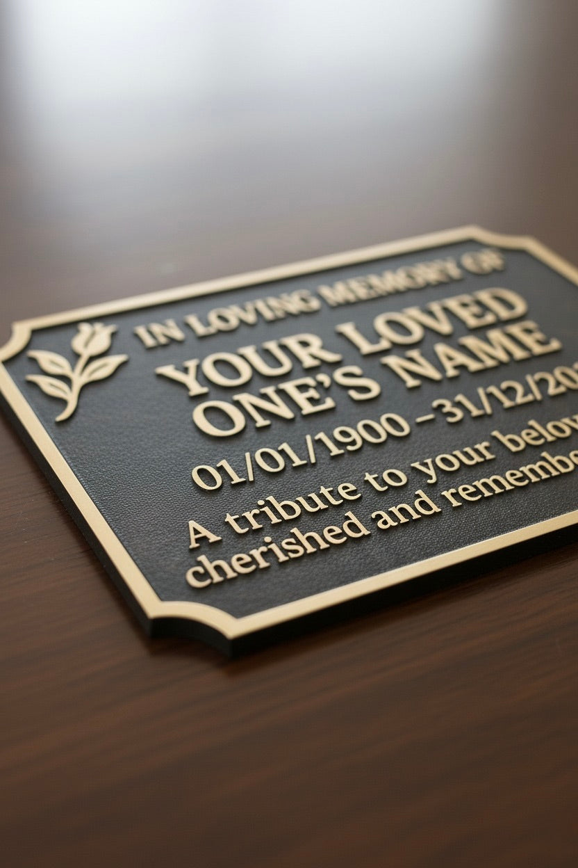 Luxury Flower Personalized Memorial Plaque