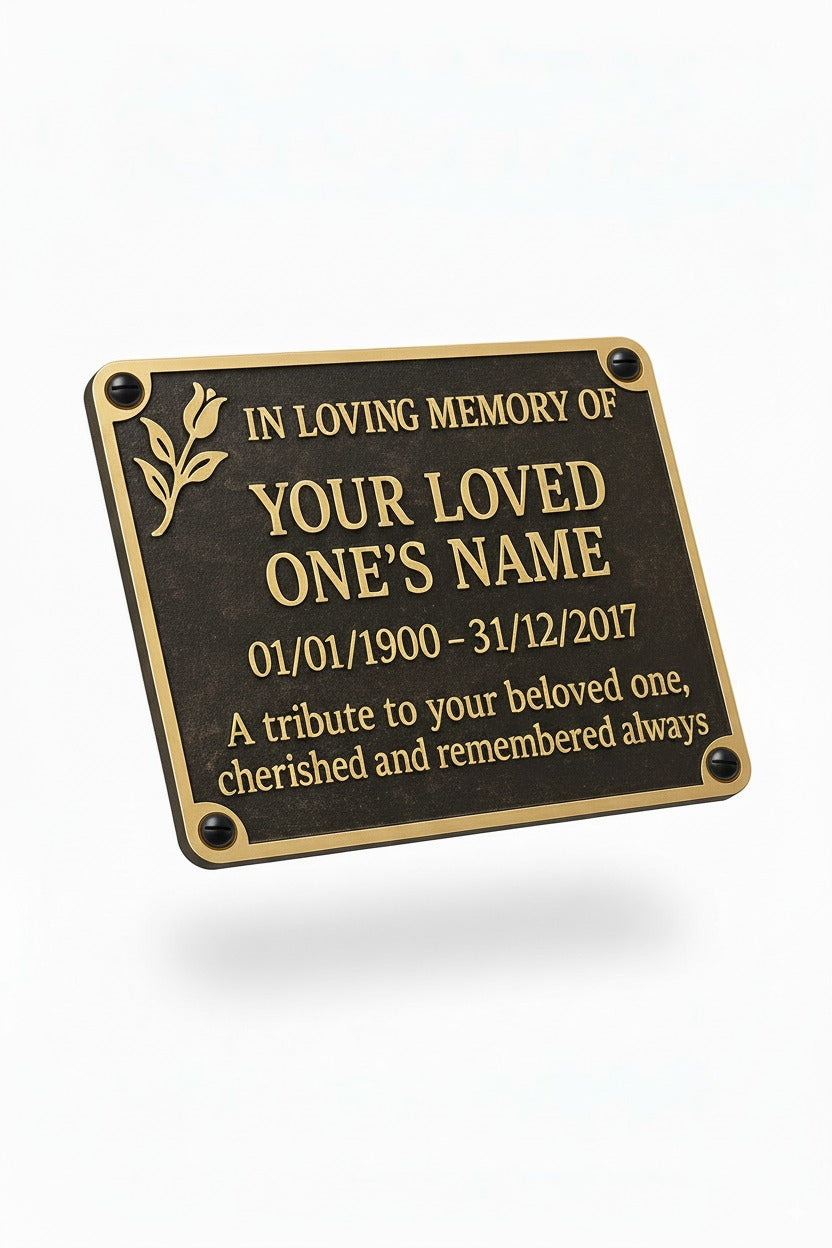 Luxury Flower Personalized Memorial Plaque