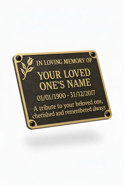 Luxury Flower Personalized Memorial Plaque
